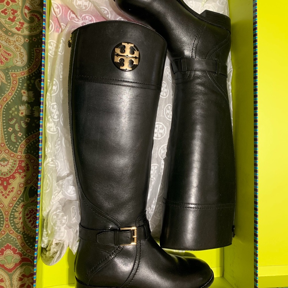 Tory Burch Adeline Riding Boot Size 6.5 Black